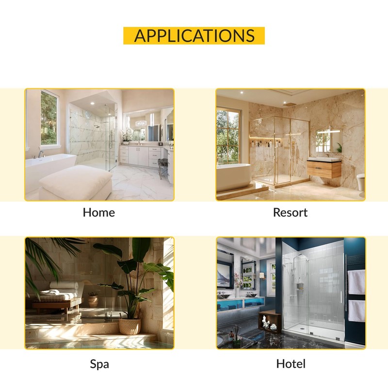 Brixwell H-P90GTG-BP Premier Series Glass To Glass Mount Shower Door