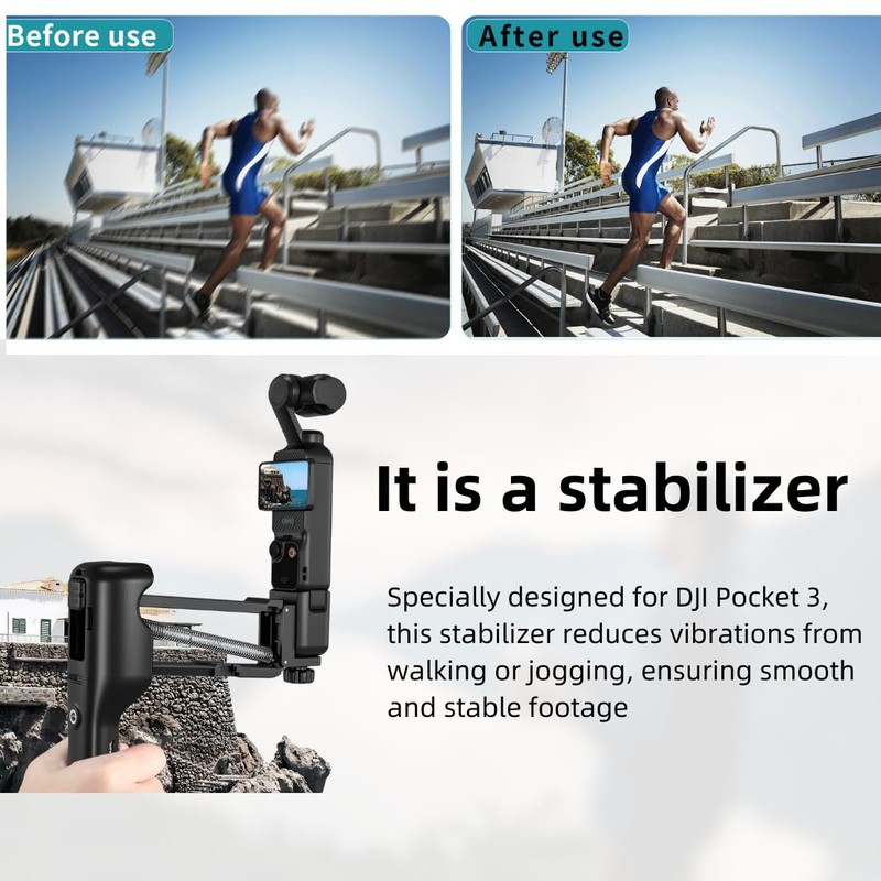 Fotoleey Osmo Pocket 3 Hand Stabiliser - Anti-Shake Handle Grip