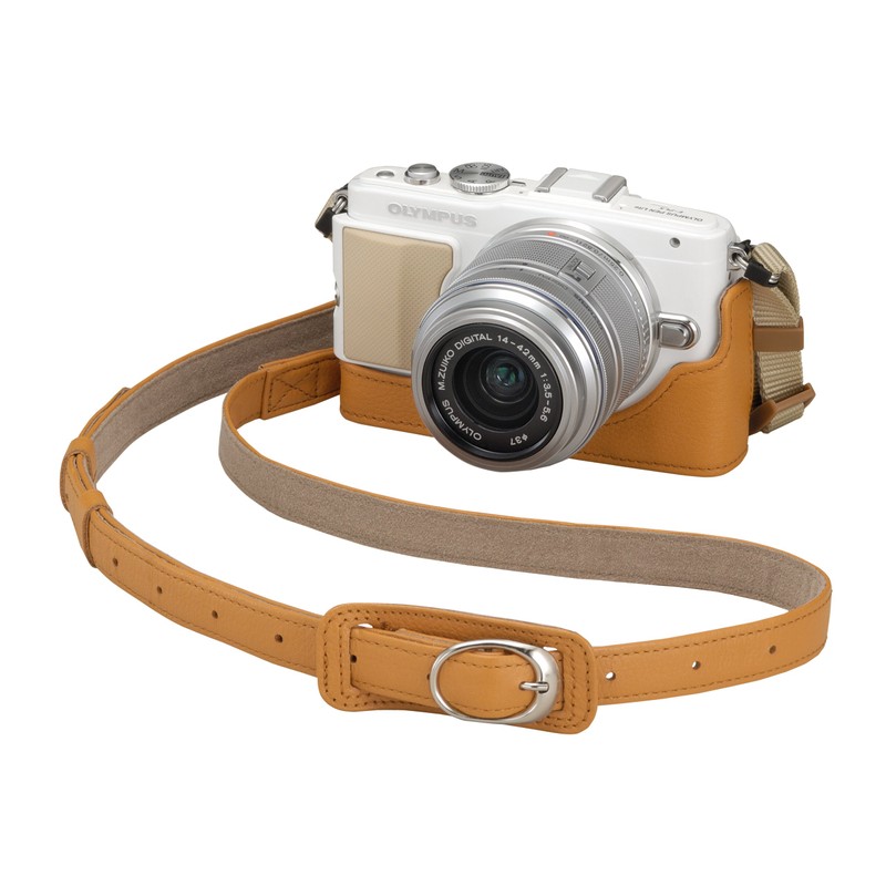 OLYMPUS ボディジャケット PEN E-PL6/E-PL5/E-PM2用 ライトブラウン CS-38B LBR