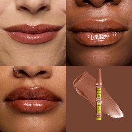 NYX Professional Makeup Fat Oil Slick Click, Brillo de Labios en Barra, Cuidado e Hidratación Hasta 12H, Brillo Intenso y Suavidad, Color Vibrante, To