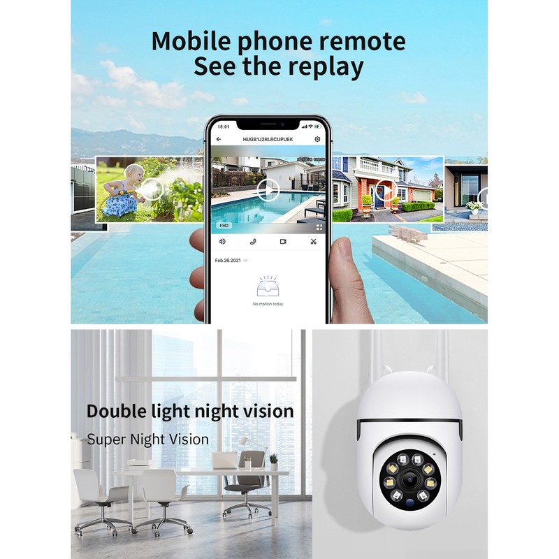 Wireless Camera Night Vision 360° 2.4G 1080P 2 Way Audio