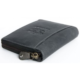 Born to be wild Men's Dark Grey Large Genuine Leather Wallet with Scorpion