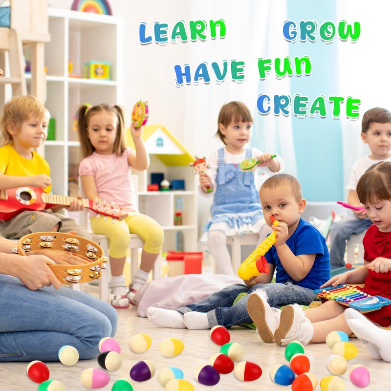 Yeshone 100 Pieces Egg Shakers Musical Instruments Percussion Maracas Egg