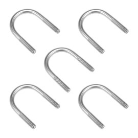 sourcing map Pack of 5 U-bolt M6 304 stainless steel U-screw fasteners for 27 mm pipe diameter