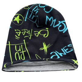 Wollhuhn Eco Beanie for Boys/Girls/Children, Comfortable Soft Long Hat/Beanie Hat/Knitted Hat/Children's Hat, Jersey Lining, for Transitional Periods, (Eco/Organic Fabrics)