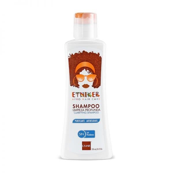 Etniker Shampoo Limpieza Profunda Sin Sal L'mar Purificante Anti Residuos | Lmar Afro and Curly Hair Care Clarifying Shampoo No Parabens 8.4oz-250ml, 8.4 Fl Oz, 1