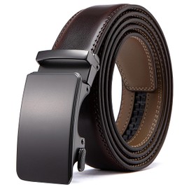 Acewin Men's Leather Belt, Automatic Work Belt, Adjustable, Width 35 mm, 05-dark coffee