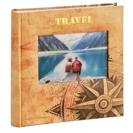 Kenro Travel Photo Album for 200 Photographs 6x4 Inch / 10x15cm with Compass Design Holiday Vacation - HOL127