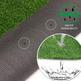 GL Premium 35mm Pile Height Artificial Grass, Realistic and Thick Fake Faux Grass Mat, Outdoor Garden Dogs Pet Synthetic Grass, Carpet Doormat Rubber Backed with Drainage Holes 4 FT x6 FT/24 Square FT