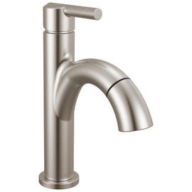 Delta Faucet Nicoli Pull-Down Single Hole Bathroom Faucet, Brushed Nickel Bathroom Sink Faucet, Bathroom Faucet with Pull Out Sprayer, Single Handle Bathroom Faucet, Stainless 15749LF-SSPD
