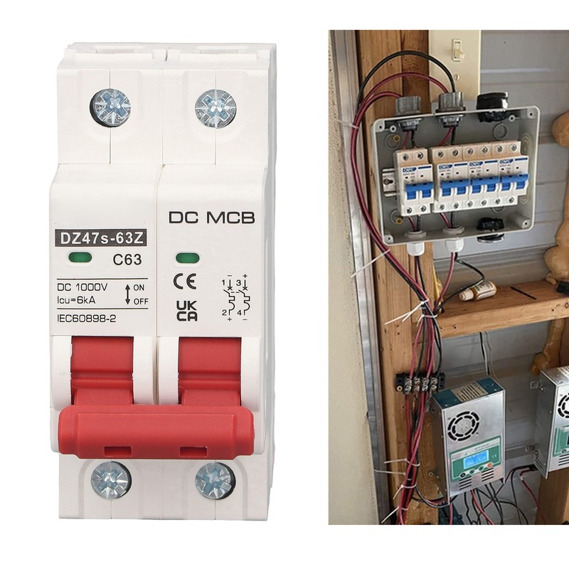DC Circuit Breaker 2P 63A 6KA Breaking Capacity DIN Rail