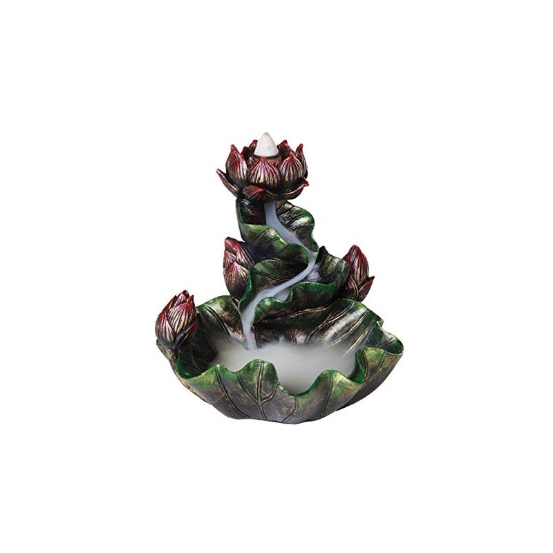 Pacific Giftware Meditation Auspicious Lotus Back Flow Cone and Stick