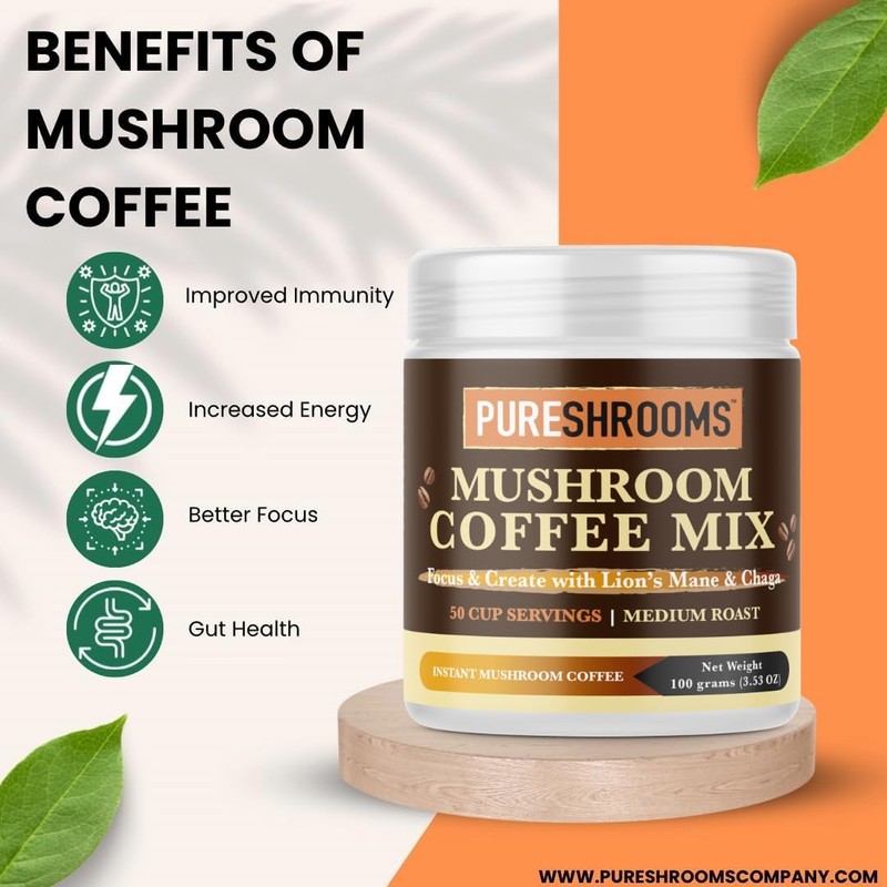 Focus & Create Adaptogenic Instant Mushroom Coffee – 50‑Serve Pack