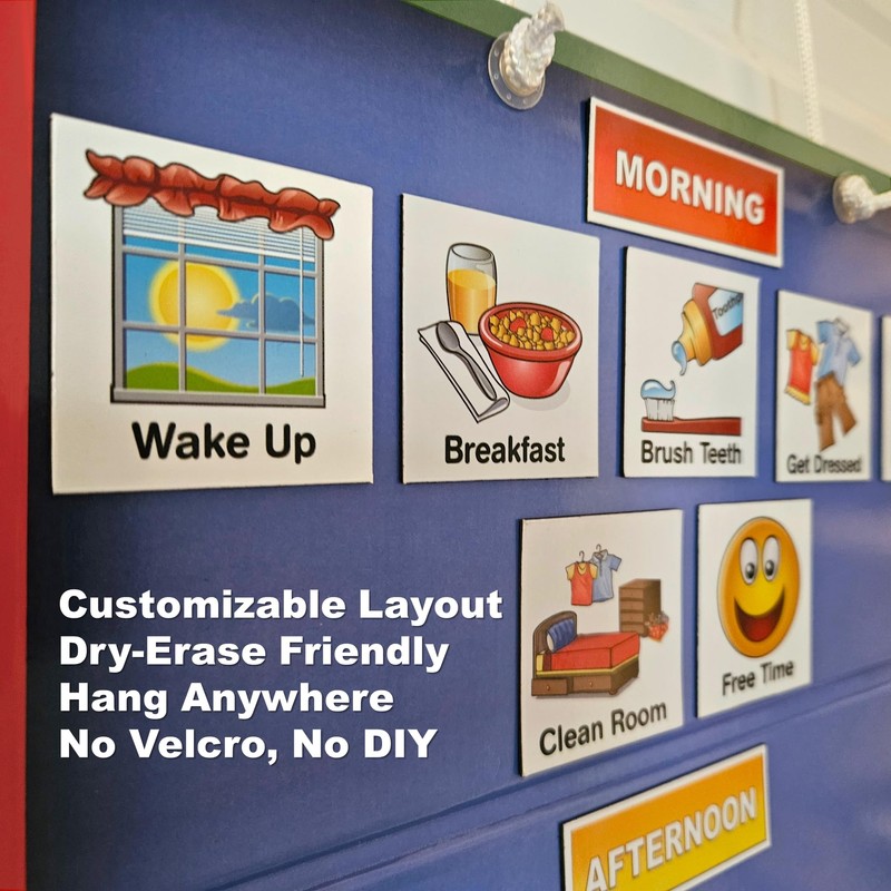 SchKIDules Home-Themed Magnetic Visual Schedule & Reward Chart w/129 Colorful