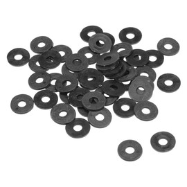sourcing map Pack of 50 Nylon Flat Washers M6 for 6 mm ID Screw Bolts 18 mm AD 1.5 mm Thick Spacer Sleeves Sealing Rings Washers for Tap Pipe Water Hose Black