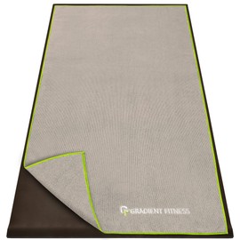 Gradient Fitness Yoga Towel for Yoga Mat, Non Slip Mat Cover for Hot Yoga, Washable Microfiber, Grey