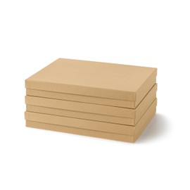 Soul & Lane Document Storage Boxes - Set of 3 (13.2" x 9.8" x 1.8"), Versatile Photo & Craft Organizer for Home Office, Stackable Cardboard Storage for Letters, Papers, Files & Memorabilia, Kraft