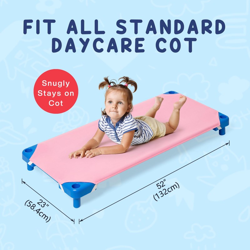 Comfyanno Cot Sheets for Daycare Standard Size - Fits 23"