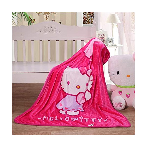 Adorabile coperta a forma di gatto con stampa di cartoni animati Kawaii Hello Kittys per bambini; coperta morbida con stampa Hello Kittys, per bambini, adulti