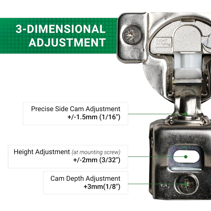 2 Pack Grass 02910A-15 TEC 864 Soft Close Hinge, 1-1/4"