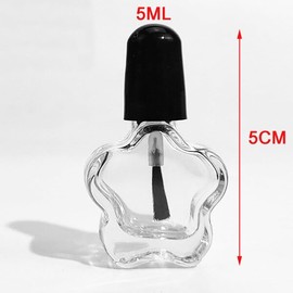 TUPWELY 6PCS 5ML Refillable Nail Polish Bottles Empty Clear Glass Nail Polish Bottles Containers with Cap and Soft Brush for Nail Art Sample