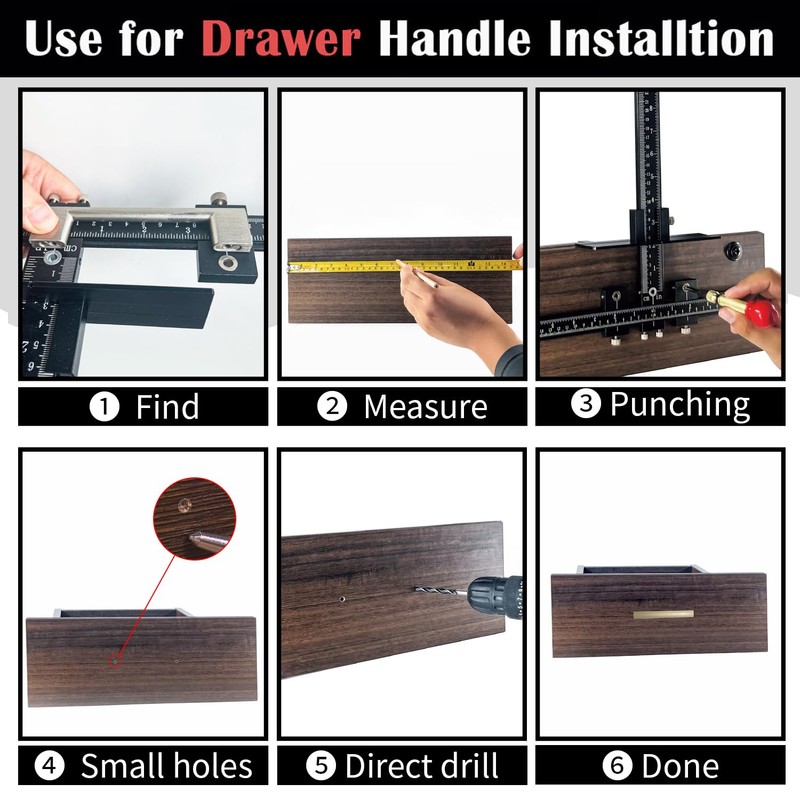 King&Charles Cabinet Hardware Jig, Aluminum Alloy Cabinet Handle Jig +