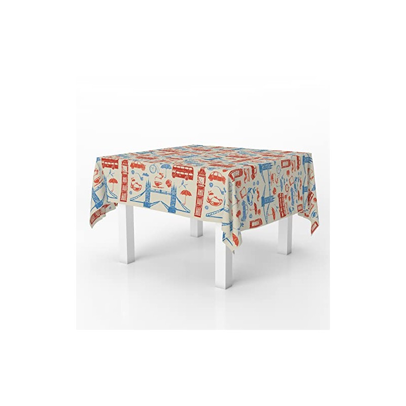 Xtremepads London Britishs Pattern Pattern - Rectangle Oblong Linen Tablecloth,