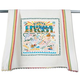 Catstudio Emerald Coast Dish Towel, US Geography Souvenir Kitchen Towel, Hand Towels with Original Artwork, Washable for Emerald Coast Lovers, Travel Souvenir