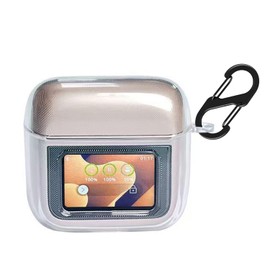 HXFRTYU Case Compatible with JBL Tour Pro 3, Soft Silicone Shockproof Protective Cover with Carabiner Accessories (Clear)