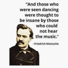 Friedrich Nietzsche Insanity Quote Bumper Sticker Vinyl Decal 5"