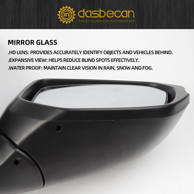Dasbecan Right Passenger Side Door Mirror Assembly Compatible with Honda