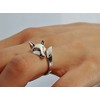 Fox Open Rings Sterling Silver 925 Playful Head Animal Tail