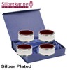 Drip Catcher Bottle Ring Thread Pattern Set of 4 Silver