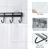 WOOPSOO 2 Pack Kitchen Adhesive Wall Hooks Rack Rail,Spoon Hanger