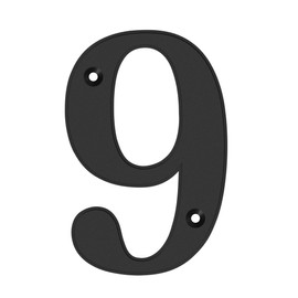 Unique 5-Inch High Acrylic House Numbers - Rustproof & Anti-fade Mailbox Number/Float or Flush Mount - Enhance Home Address Visibility/Black Finished/Number 9
