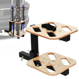 Lightweight Folding Hitch Ski Rack with Wooden Surface, Holds 4 Pairs of Skis, Compact Design with Easy Tilt Access, Fits 2" Hitch Receiver, Durable and Stylish Ski Accessories for Car