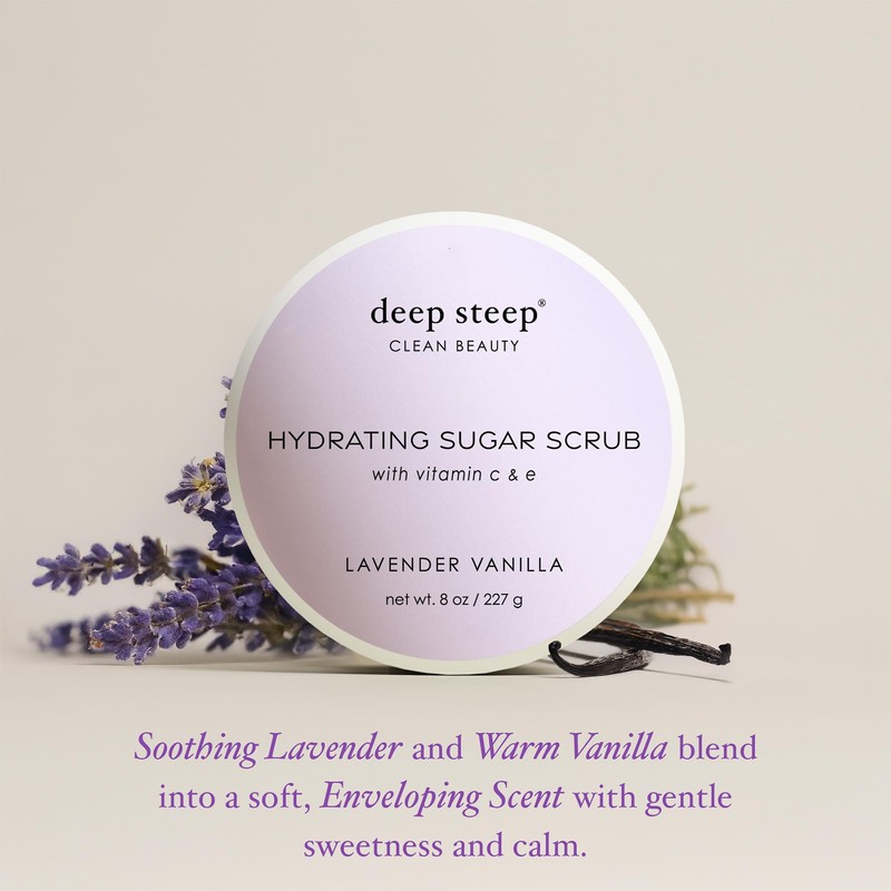 Deep Steep Sugar Scrub, Lavender Vanilla, 8 oz – Exfoliating