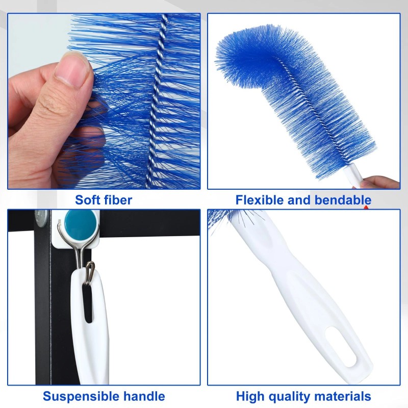 3-Pack Fan Cleaning Brush with Bendable Microfiber Dust Cleaning Brush
