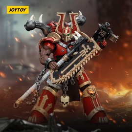 JOYTOY Warhammer 40k World Eaters, World Eaters Khorne Berzerker with Eviscerator Chainaxe 1/18 Action Figure, Dedicated to You Who Love Collecting