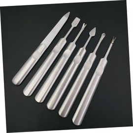 Healvian Nail Care Kit Stainless Steel Nail Files Cuticle Pusher Earring Tool Dead Skin Fork Professional Art Tools