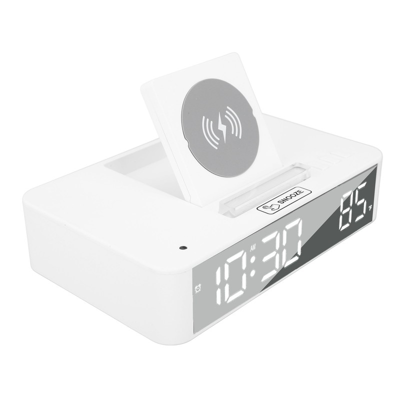 10W Digital Alarm Clock One Button Lifting LED Mirror Electronic