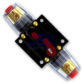 Jex Electronics 80 Amp in-Line Circuit Breaker Stereo/Audio/Car/RV 80A/80AMP Fuse 12V/24V/32V