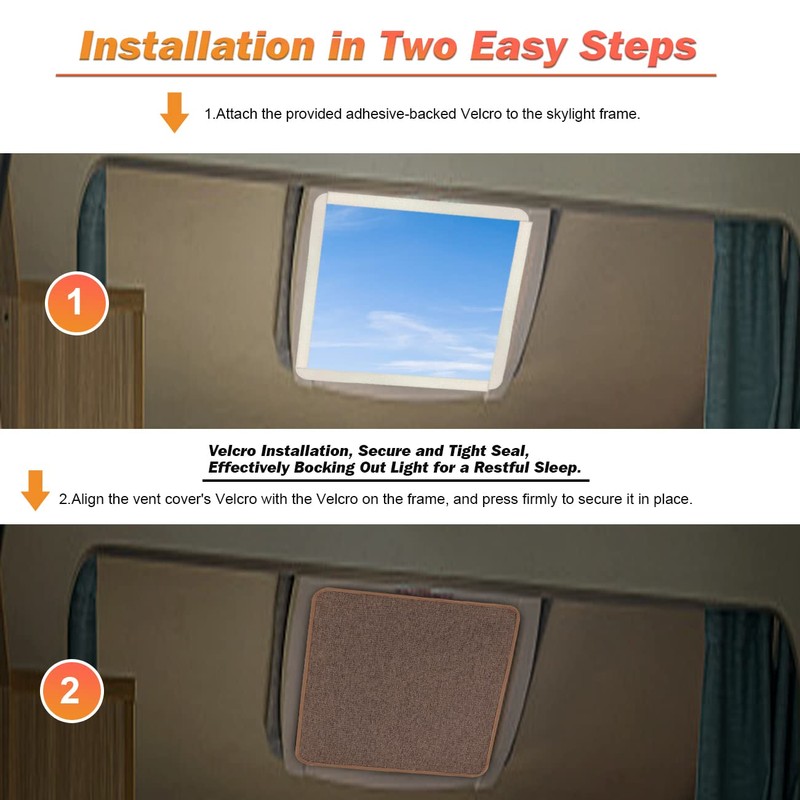 RV Roof Vent Skylight Insulator Window Cover, Sun Blackout Fabric