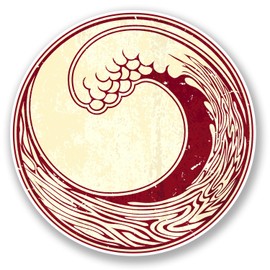 2 x 10cm Japanese Wave Vinyl Sticker Decal Laptop Car Tsunami Japan Surf #5858 (10cm x 10cm)