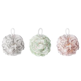 Bath Set, Set of 3, Foaming Net, Bath Towel, Body Sponge, Body Scrub, For Women, Men's, Bath Sponge, Fluffy, Super Soft, Skin-friendly, Flower Shaped, Soap Bubbles, Washable Back, Bath Supplies