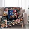 American Flag Deer Throw Blanket USA Flag Hunting Ultra Soft