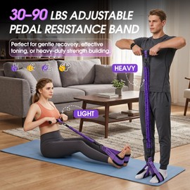 Pedal Resistance Band with Handle Multifunction Foot Resistance Bands
