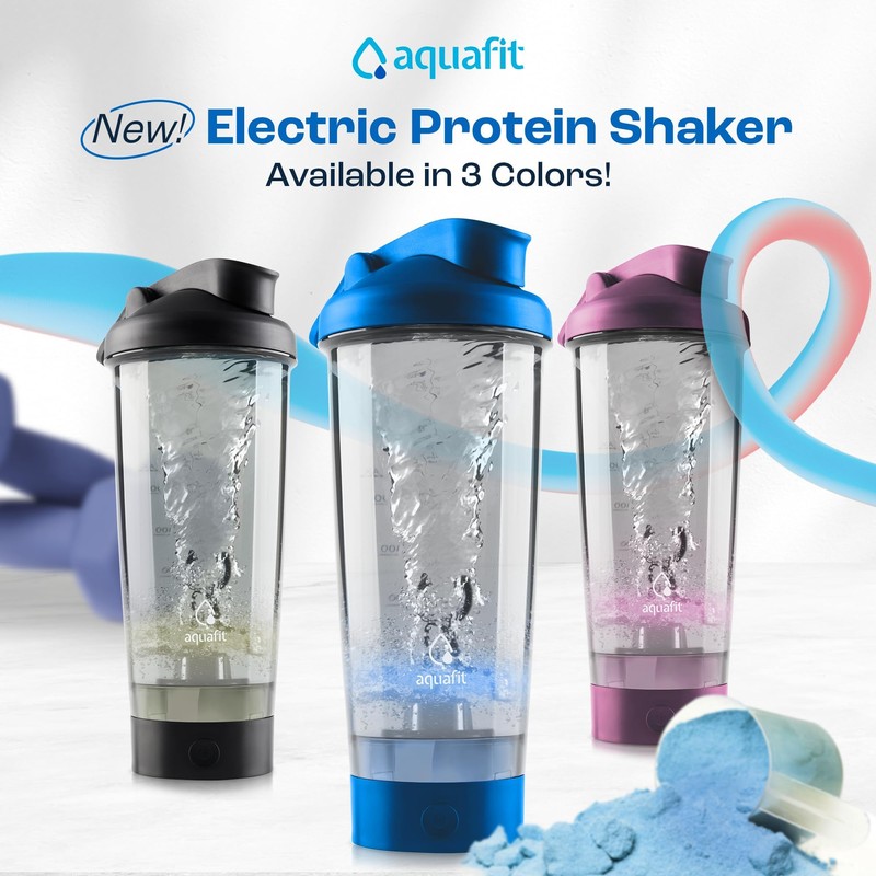 AQUAFIT Electric Protein Shaker Bottle - USB Rechargeable Shaker Bottles