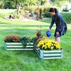 Sunnydaze 59.5" L-Shaped Raised Metal Garden Bed - Galvanized Steel