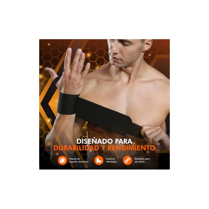 Hyperz - Muñequeras Deportivas para Gym, Par de 18 Pulgadas
